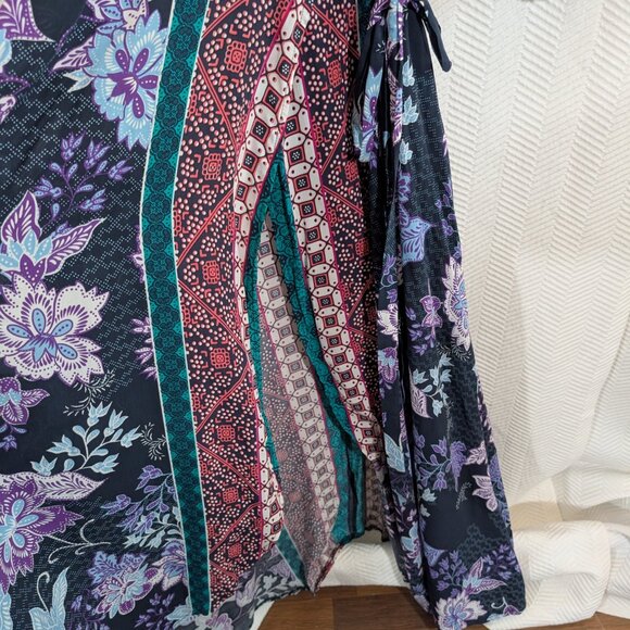 JAASE Purple Haze Maxi Dress Wrap Boho Flowy size Medium - Picture 10 of 15